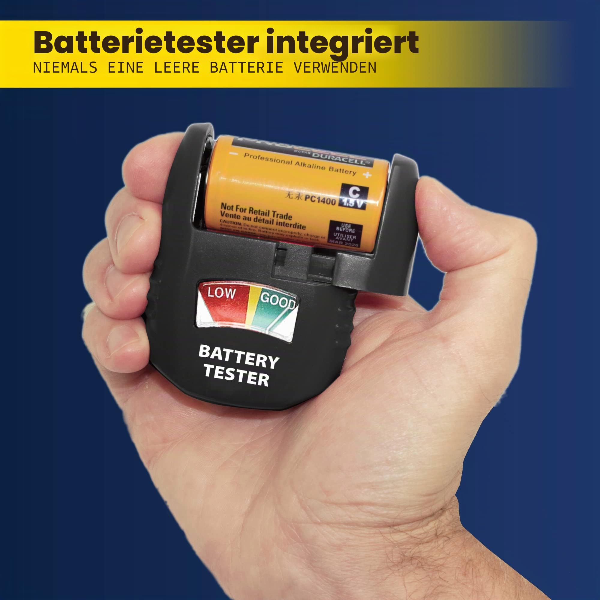 Battery Daddy Smart - Batterie-Organizer-Aufbewahrungskoffer mit Tester, speichert und schützt bis zu 150 Batterien, transparenter Verschlussdeckel, wie auf dem Fernseher gesehen