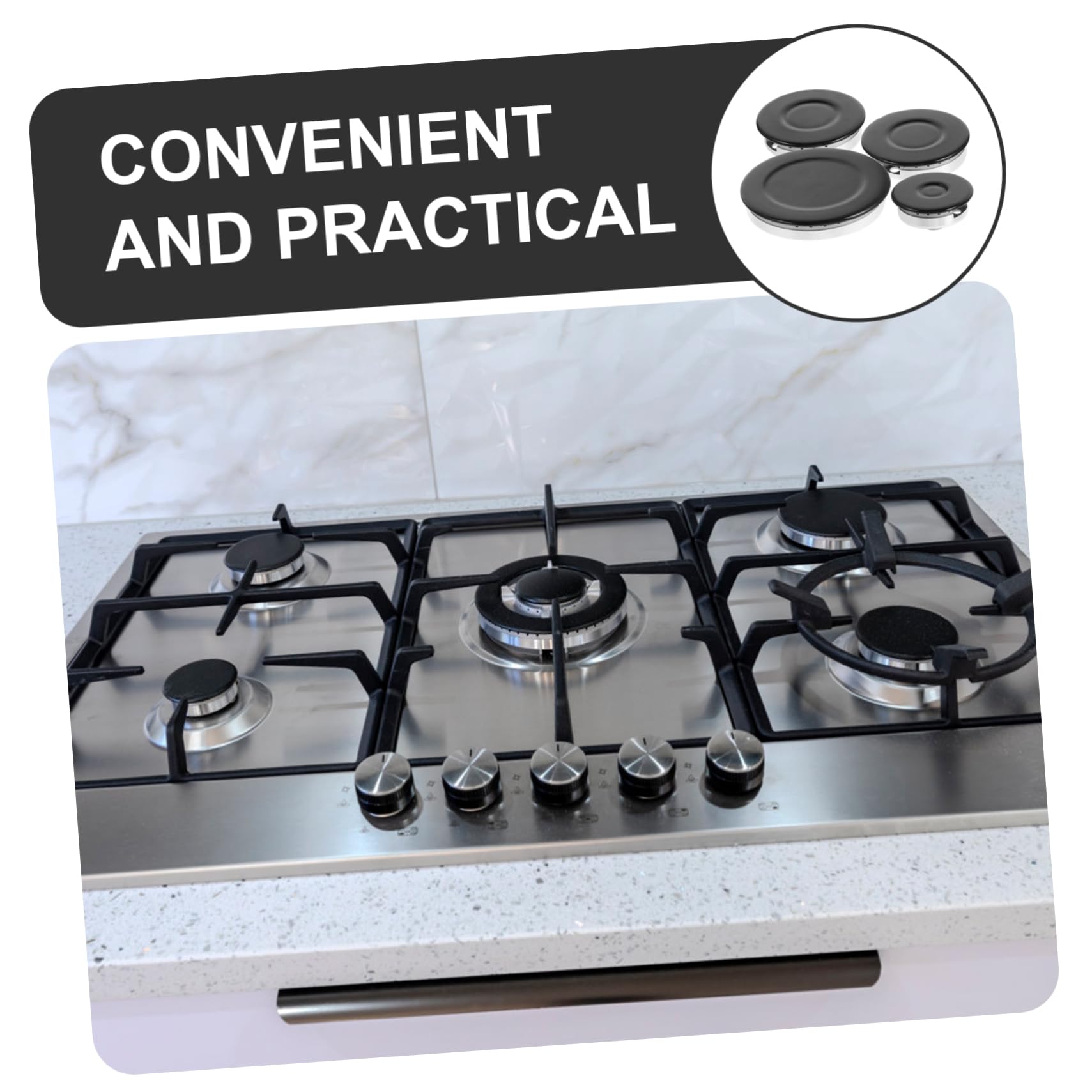 GALPADA Set Copri Bruciatori Per a Gas Accensione Avanzata e Sicurezza Migliorata Coprifiamma in Alluminio Compatibile Cottura Elettrici Bruciatore Accessori Da