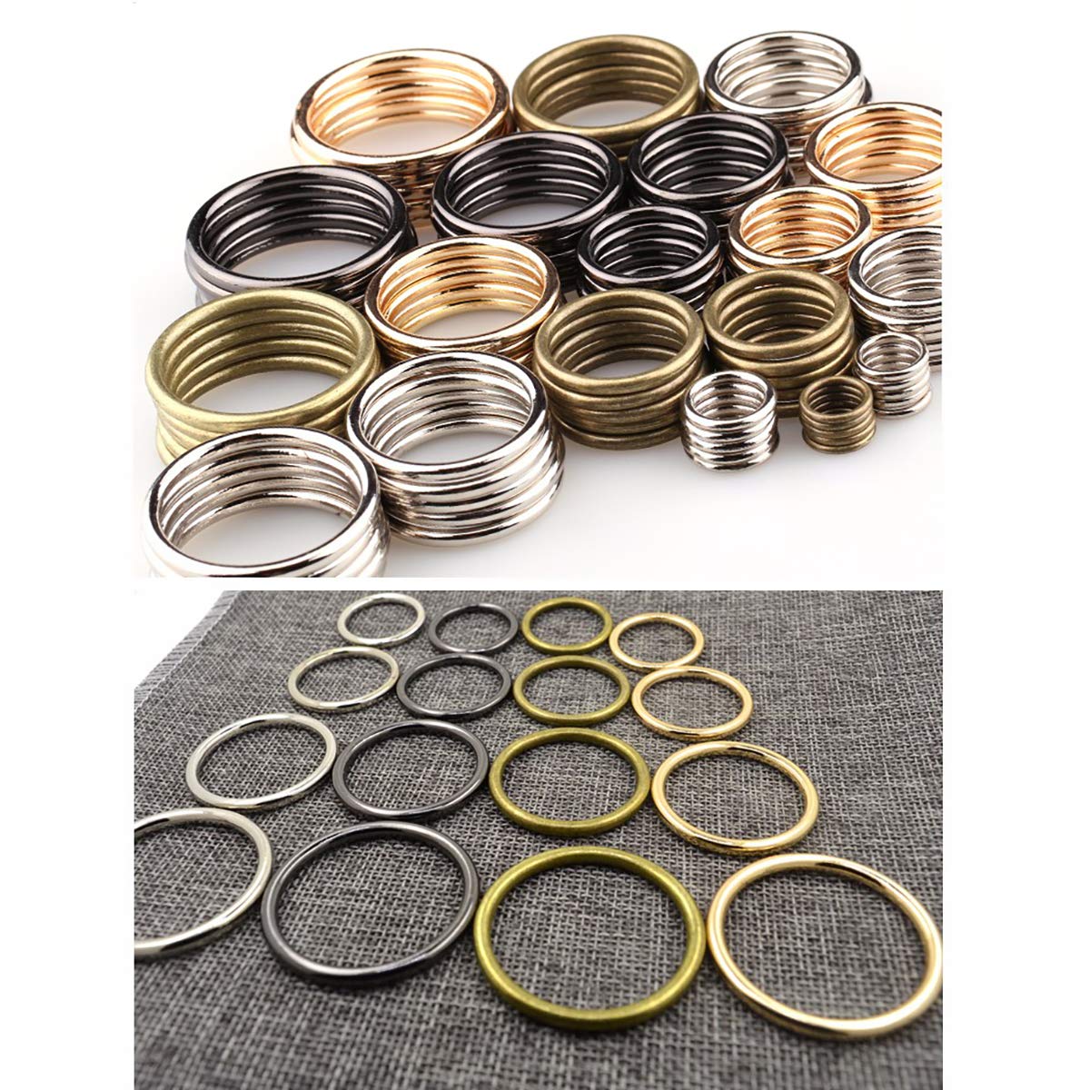20 Pcs/Lot Bague en Anneau Anneau De Cercle Anneau Rond O Anneaux en MéTal Soudé Anneau sans Soudure pour Sacs à Main Sangle Sac à Dos Bricolage Accessoires De Sac, Argent, 40mm