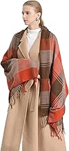 Miss Lulu Echarpes Femme Hiver Chaud en Carreaux Doux Foulard Châle écharpe épais Pull Châle Mode écharpe Longue Grand Unisexe Tartan Poncho Vintage Multicolore