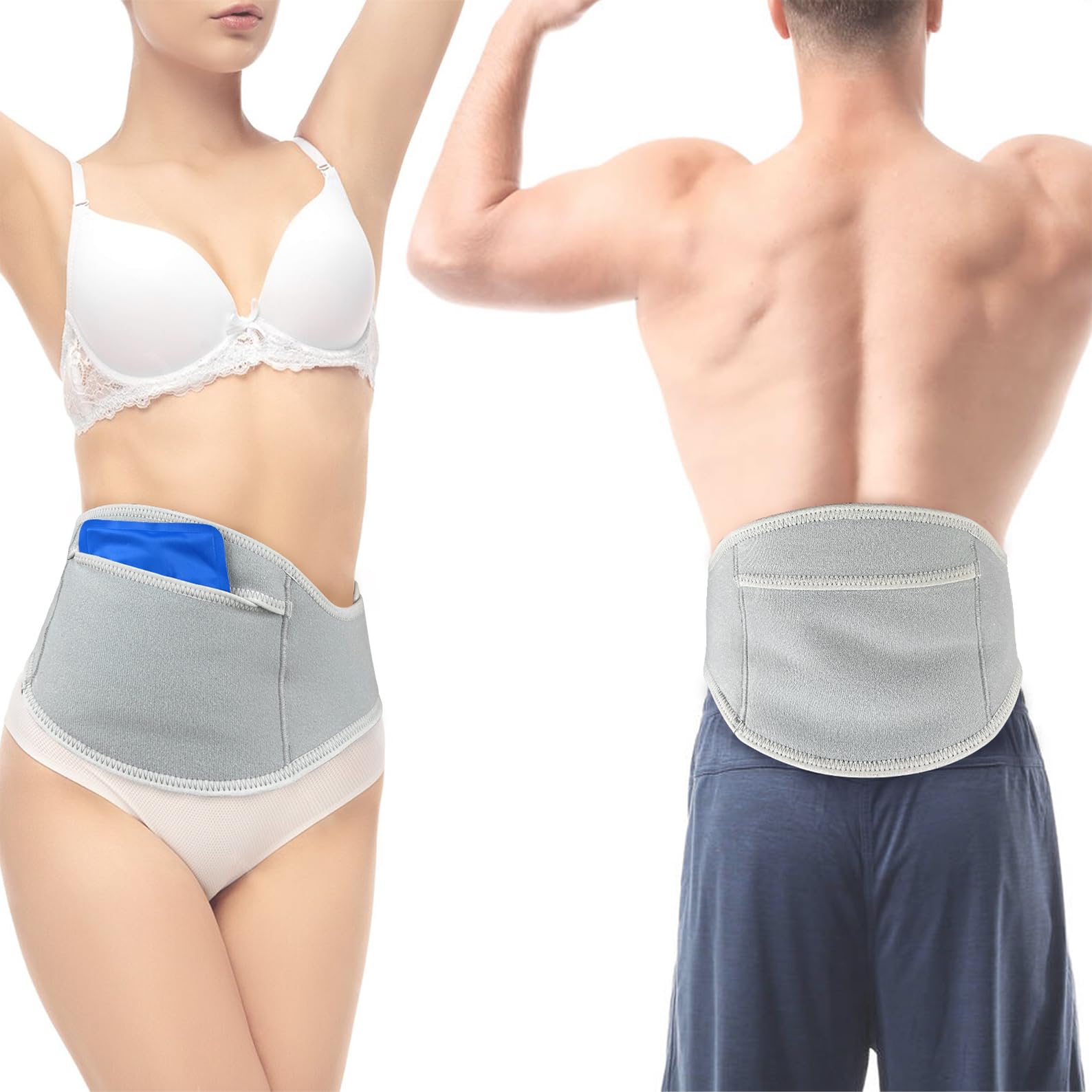 Castor Oil Compress Wrap for Back Pain Relief Innovative Design Organic Cotton Pack Comfort Flannel Castor Oil Pack with Pocket for Hot/Cold Pack