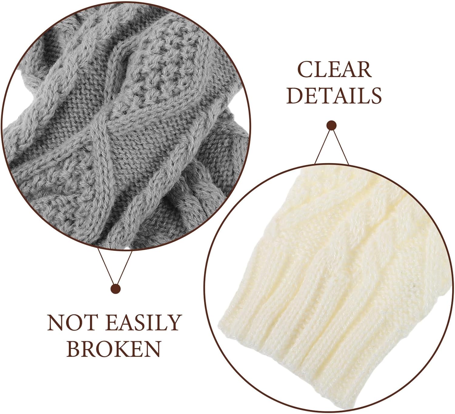 MAGICLULU Long Fingerless Knit Gloves Thermal Arm Warmers with Thumb Hole, Medium-length Warm Knit Wrist Sleeves for Women, 4 Pairs Winter Hand Warmers for Cold Weather