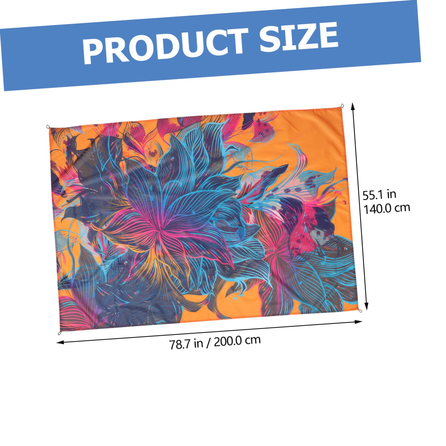 Abaodam 2 Pièces Tapis De Sol Étanche Tapis De Plage Léger De Pique- D'extérieur Sable UV Mer De Plage Pliable Nattes De Plein Air Toile Polyester Imperméable