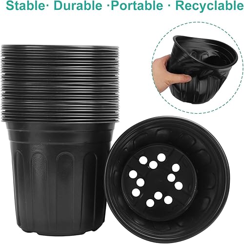 Miniatura 4 de IHDYPPEW 120 Pack 1 Gallon Nursery Pot, 6.5 Inch Garden Flower Pots for Succulents and More (Black)