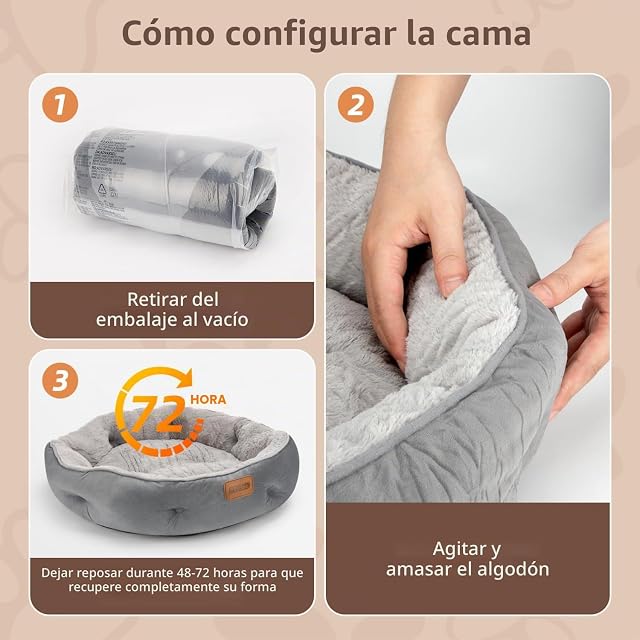 Foto 8 de 8 de Nobleza Cama para Perros Medianos, Cama Lavable para Mascotas