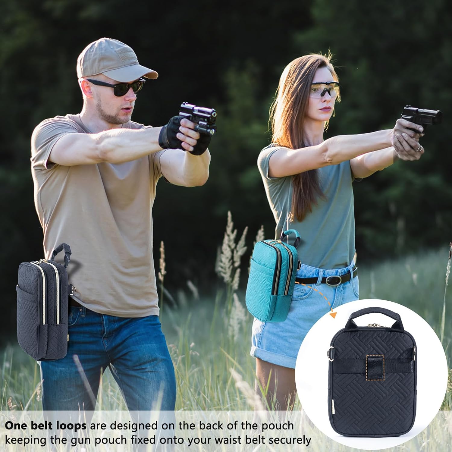 Soft Pistol Case, Gun Bag for Women, CCW Pistol Bag, Crossbody Gun Bag, Concealed Carry Gun Pouch, Small Tactical Range Bag, Gun Case (Black) - Image 6