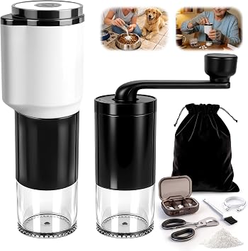 Pill Crusher Fine Powder,Portable Pill Crusher Grinder with Dual Electric/Manual Modes,Pill Grinder for Small & Large Pills to Fine Powder,Pill Crushers for Elderly,Kids,Pets for Medication,Vitamins