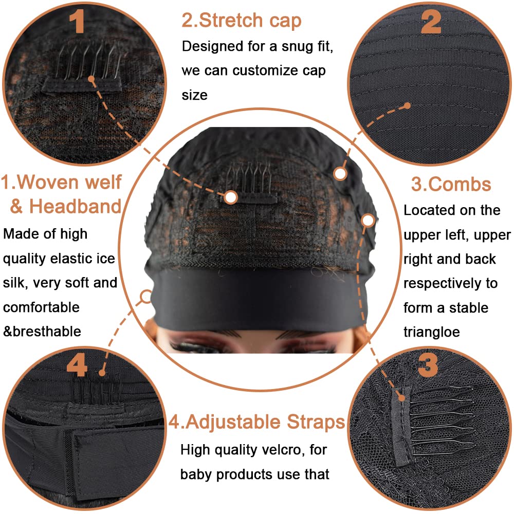 32 Inch #30 Light Brown Headband Wigs Human Hair Water Wave Wigs for Black Women Brazilian Virgin Hair Glueless None Lace Front Half Wig Wear and Go Brown Headband Wigs Human Hair