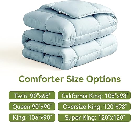 Miniatura 4 de L LOVSOUL Edredón alternativo de plumón tamaño California King, funda de microfibra cepillada ultrasuave, relleno de edredón de microfibra de felpa,