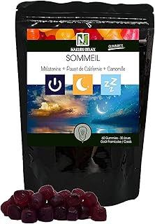 NAKURU | Sommeil Gummies | Gamme Relax | Saveur: Framboise + Cassis |Fabriqué en France | 