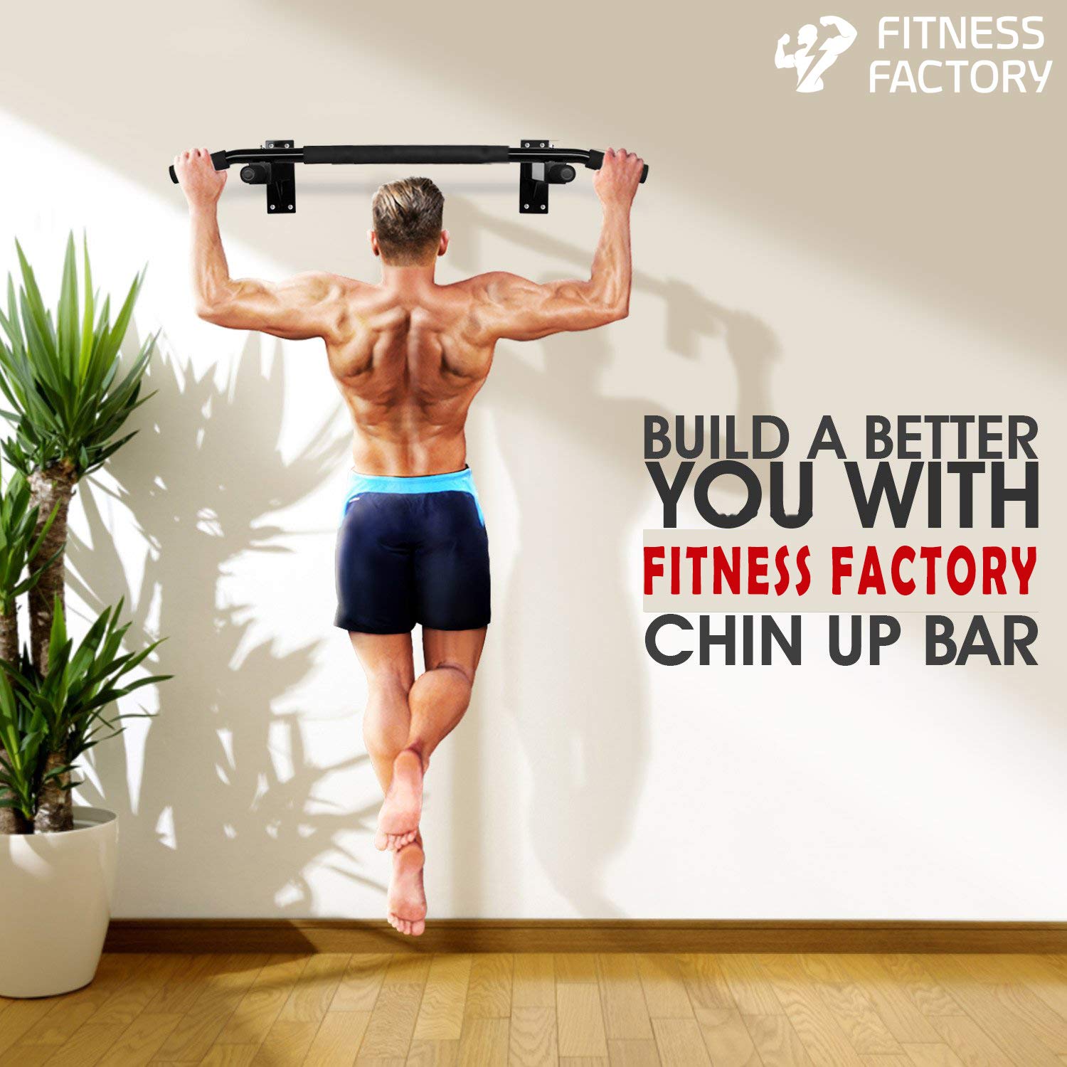 Hemito Fitness Factory Heavy Duty Steel Tubing Wall Mounted Chin up bar