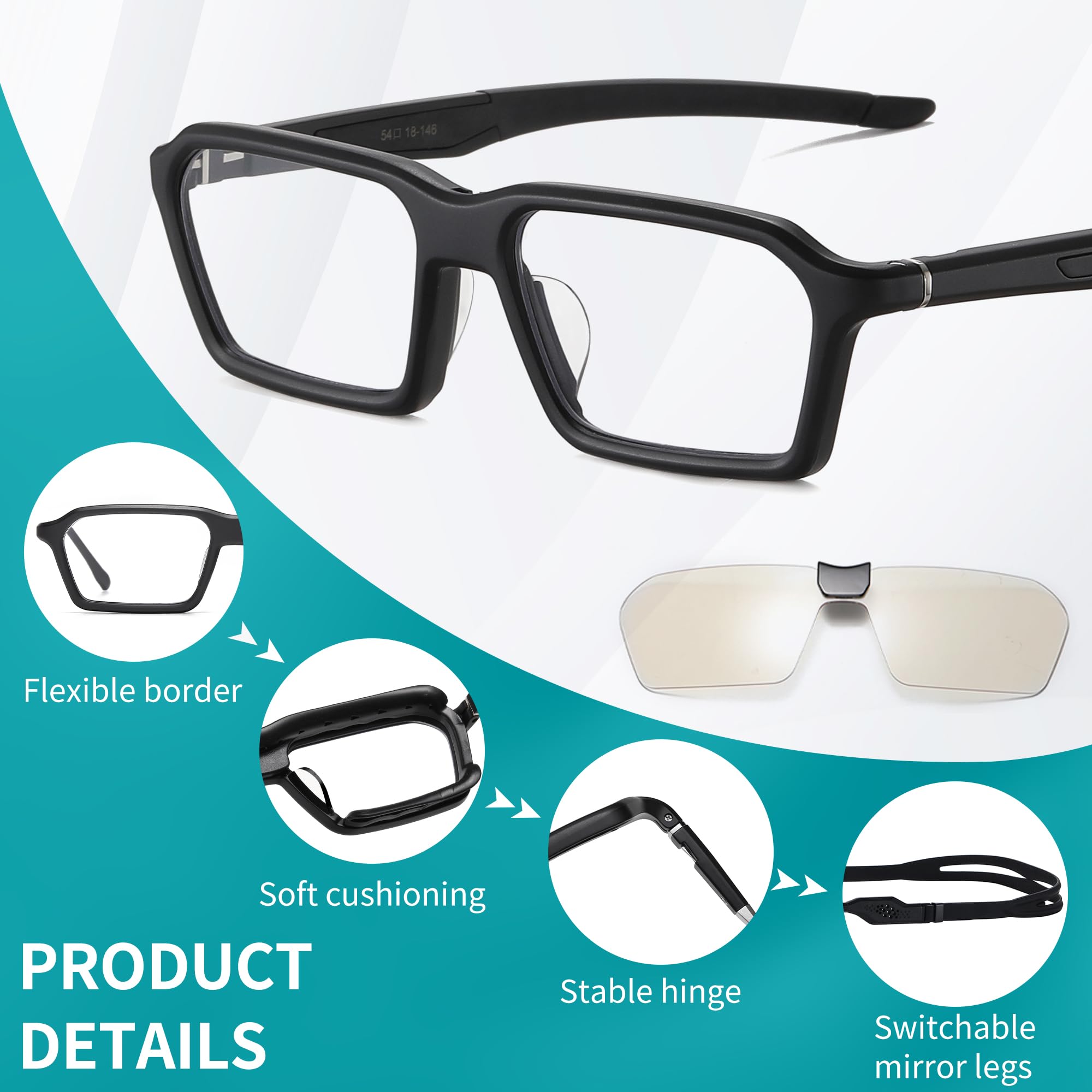SooGree Okulary sportowe dla mężczyzn kobiet koszykówka piłka nożna sportowe gogle przeciwmgielne kolizja do noszenia okulary