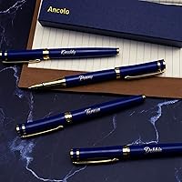 Vista 3 de Ancolo Juego de bolígrafos de lujo personalizados. Bolígrafo de lujo con 2 recambios de tinta negra, 0.028 in. Bonitos bolígrafos de regalo