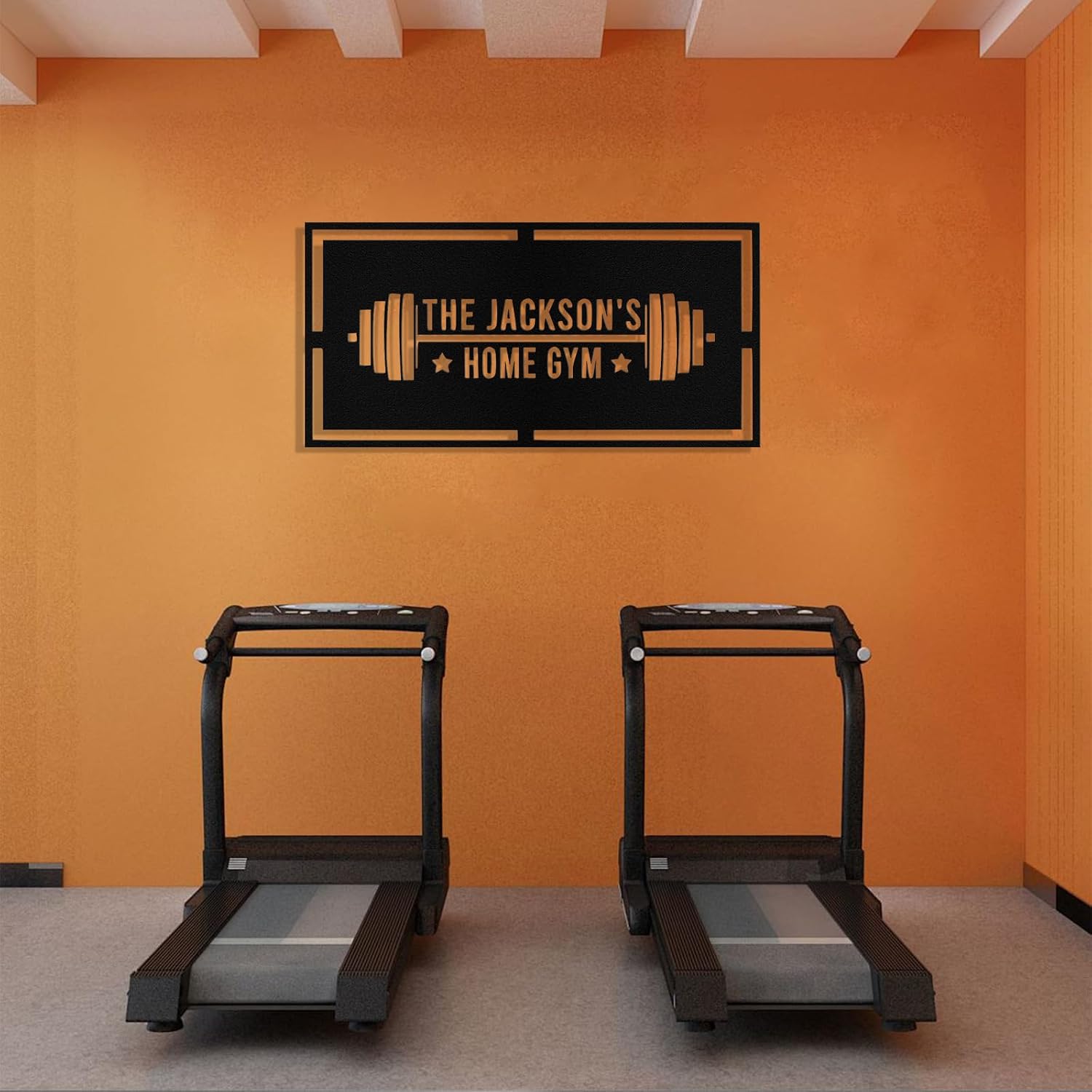 Custom Gym Sign for Home Gym, Personalized Gym Sign Metal Wall Decor Art image 5