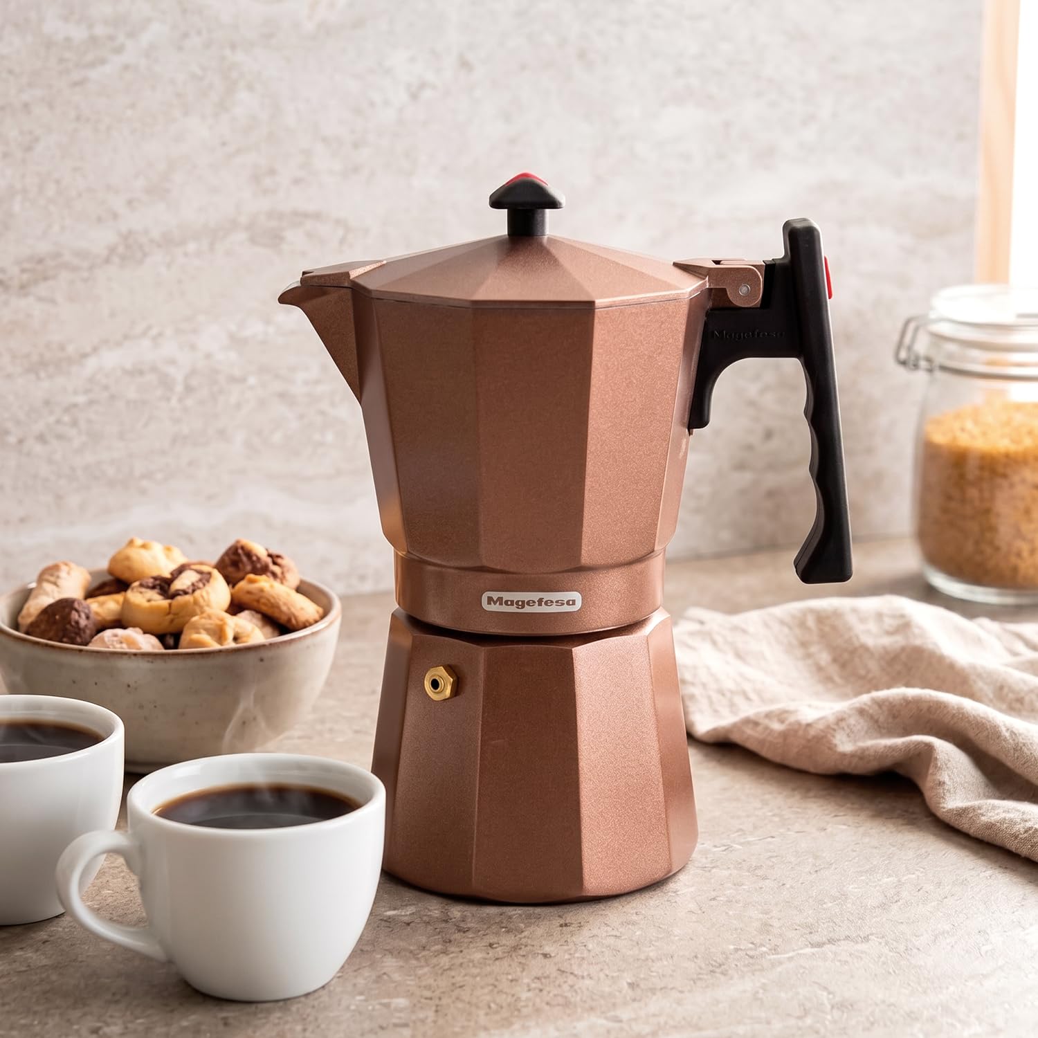 Amazon.com: Magefesa Colombia Brown Stovetop Espresso Moka Pot, 6