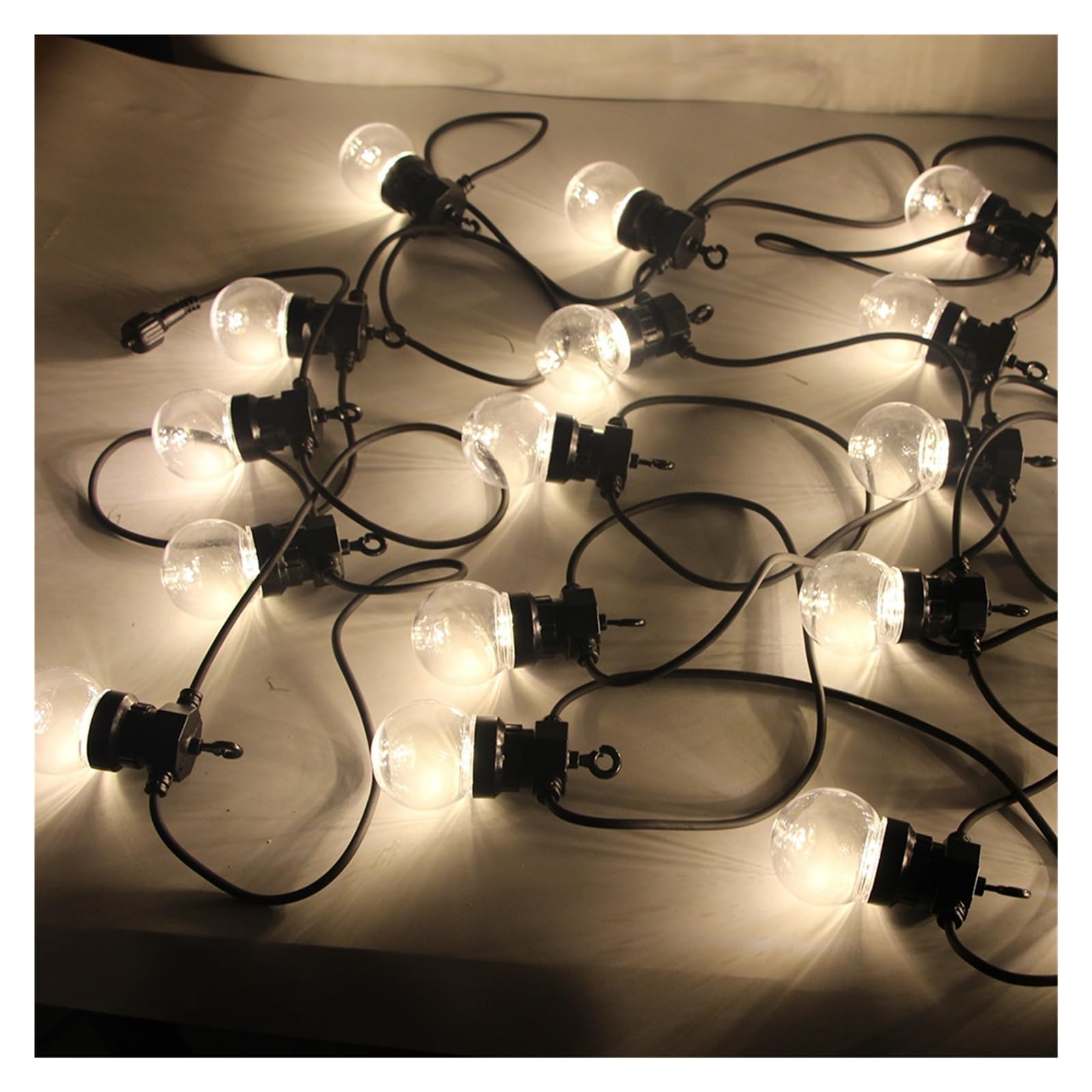 Sternen-Lichterketten, Lichterkette mit Kugeln, mehrfarbig, 8 m/13 m/24 m, Außendekoration(Clea Bulb,UK-13M 20BULBS)