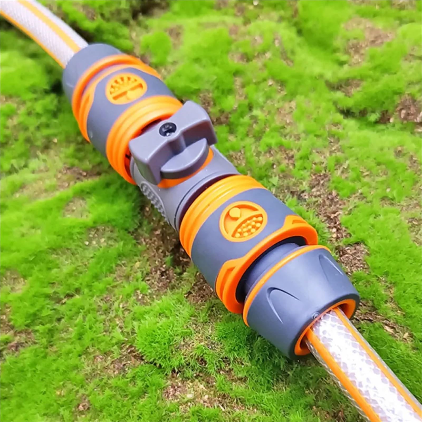 1-30 conectores rápidos para manguera de jardín, adaptador de agua de 16 mm con válvula de cierre, juntas de reparación de tubos de riego (12 unidades)