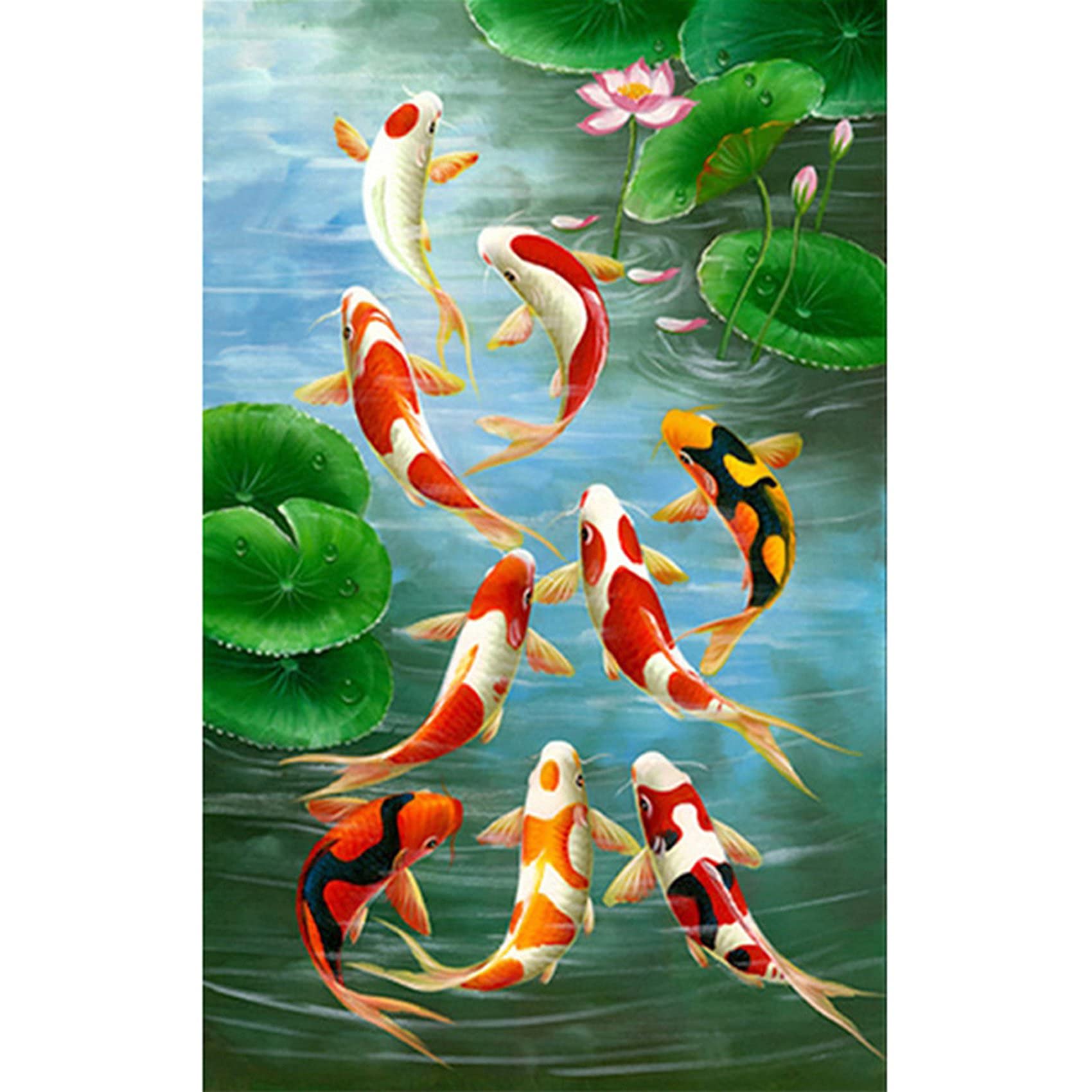 CTRLZS 5D Art Painting Round Full Carp Kits Embroidery Home Decors