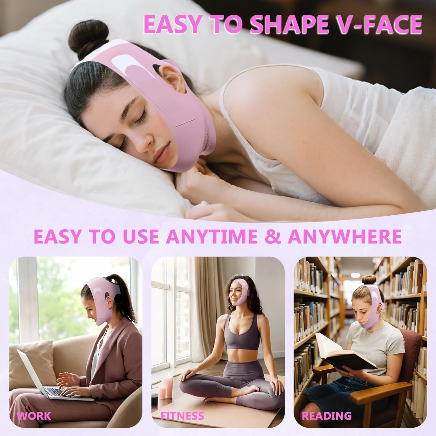 Chin Strap for Sleeping Graphene V Line Lifting Mask for Women Strap Double Chin Reducer Reusable Face Strap Slimming Face Lift Prevent Sagging - Image 6