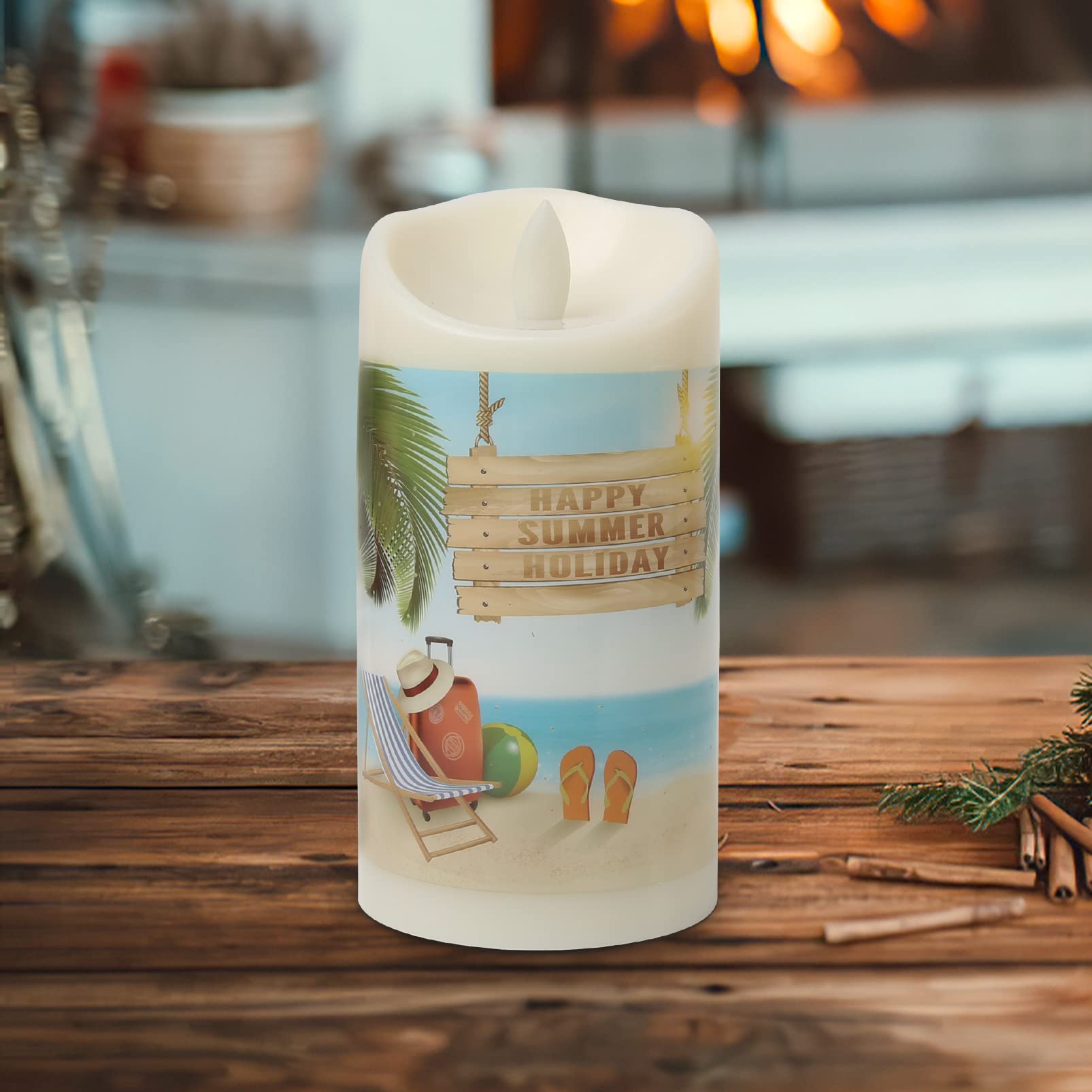 RAINDEE Flameless Fiber Optic Candles, Flameless Candles with Animation