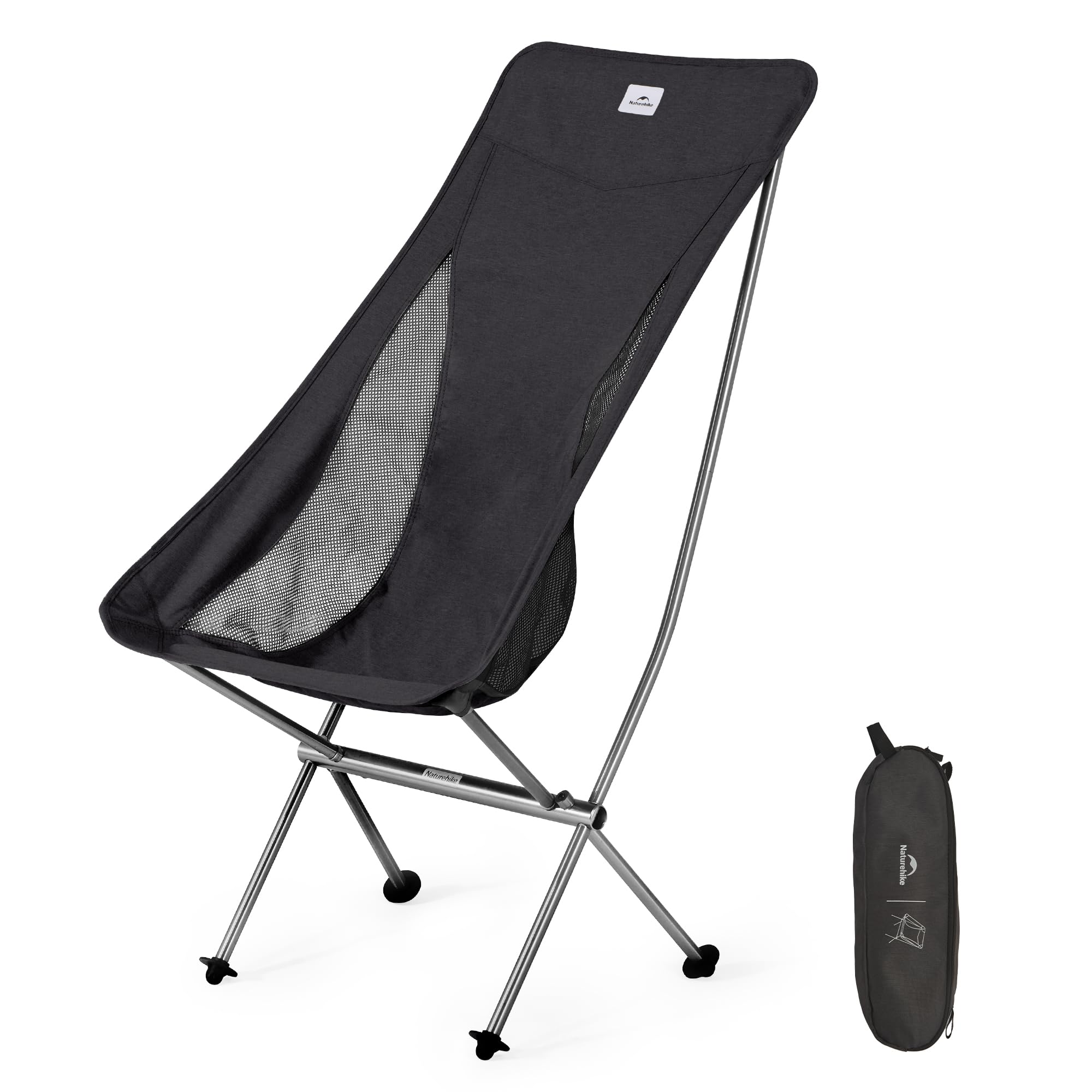 Naturehike Camping Chair Lightweight Folding Chair Compact Small Camp Chairs Fishing Chair Garden Chair with Carry Bag Ultralight Portable Chair for Outdoor,Adults,Picnic,Beach 330lbs Capacity