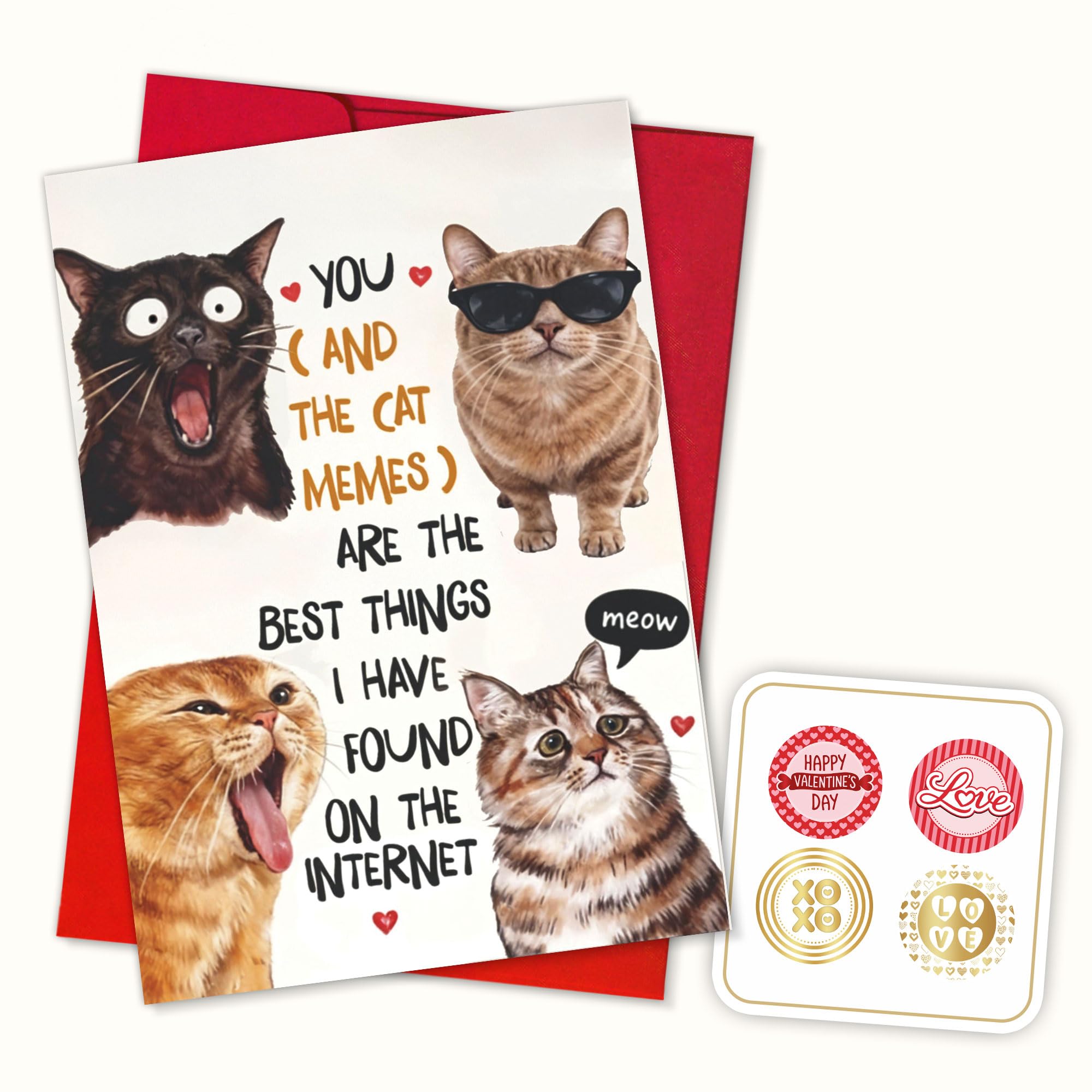 View 1 of (5.3x8in) You And The Cat Memes Valentine Greeting Card, Funny Internet Cat Meme, Blank Inside With Envelope, Humor Romantic Gifts For Boyfriend Girlfriend Husband Wife For Valentine’s Day (Vlt78)