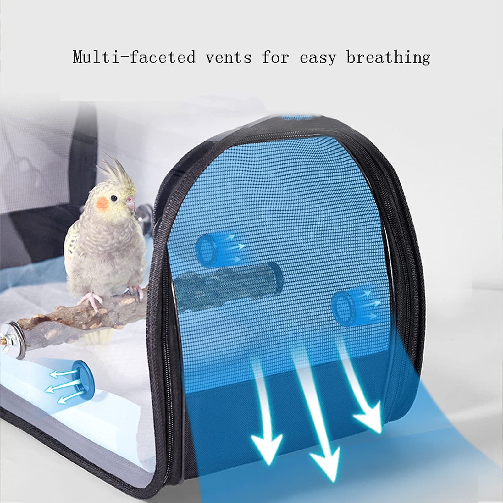 Jaula de Vuelo para pájaros y Loros, Jaula de Viaje Transparente y Transpirable, Jaula de Viaje Ligera para Mascotas y pájaros, Jaula para pájaros
