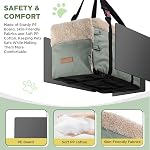 Console de centre siège de voiture de chien pour petits chiens,PU Siège de booster de voiture en cuir petit chien, pliable avec crochet de protection sans danger Straps réglables et animal de poche de rangement jusqu'à 15lbs-Green