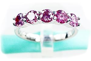 Pink Moissanite Diamond Band: Shimmering Radiance for Women