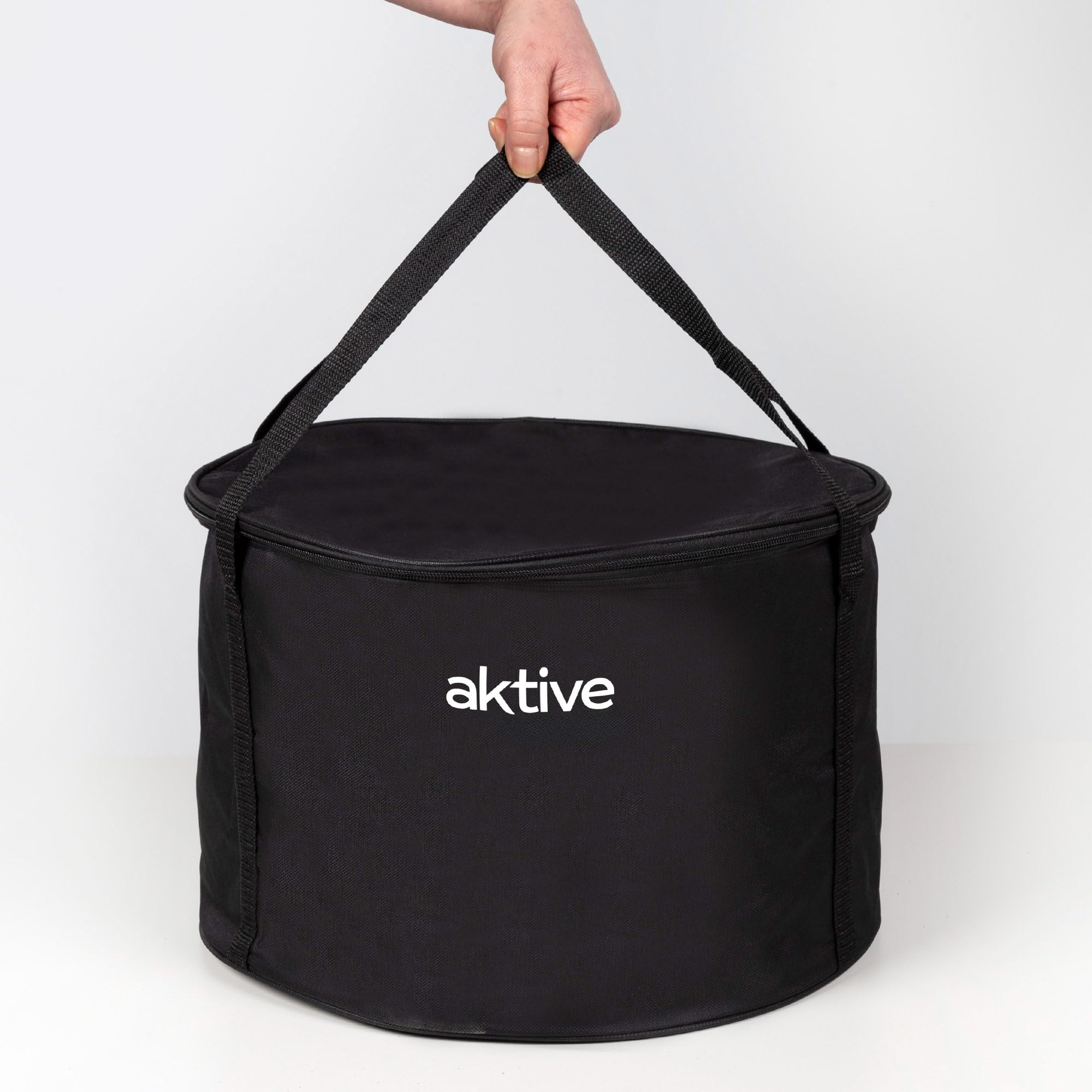 Aktive 63002 - Barbecue portatile a carbonella ricaricabile senza fumo con batterie Nero, Antigoccia, Misure Ø34x22cm, Include borsa di trasporto, Cuoce all'interno, Grill