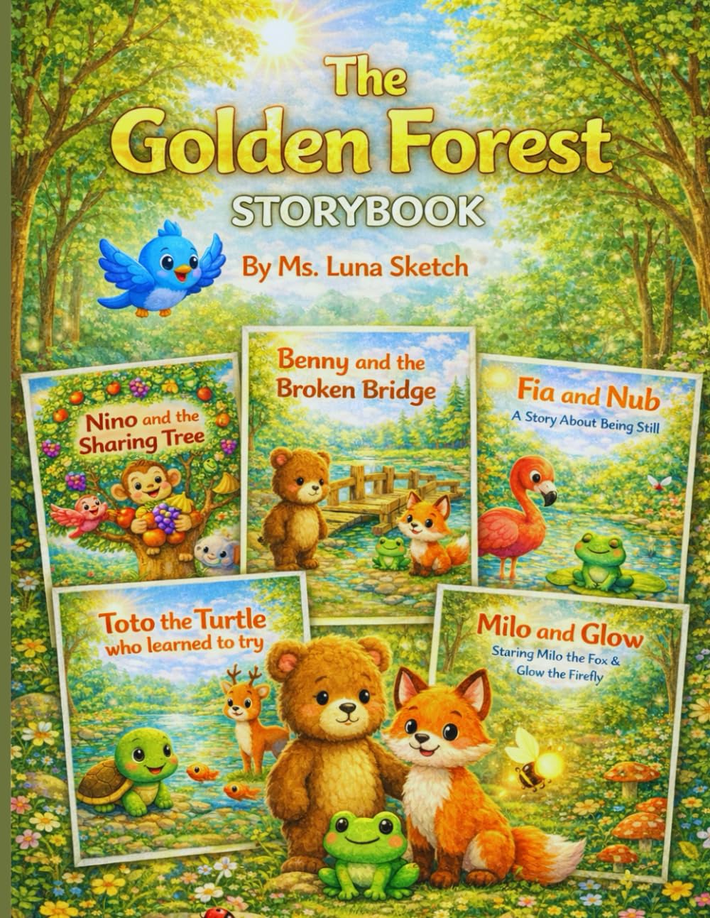 “The Golden Forest Storybook” for Toddlers Ages 3–6: Five Gentle Stories About Courage, Kindness, and Never Giving Up / Inspiring Confidence and Character in Young Minds