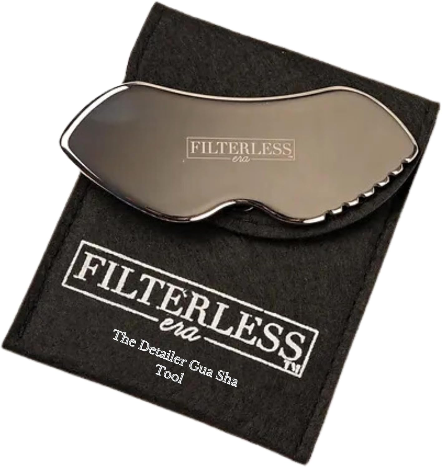 FilterLESS Era The Detailer Stainless Steel Gua Sha Tool | Face Massager & Sculpting Tool for Jawline & Lymphatic Drainage