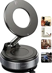 Suporte Magnético Dobrável Universal com Ventosa de Forte Sucção Suporte de Celular 360° para qualquer Celular, Multiuso Veicular Mesa Parede Vidro Portátil compatível com Iphone, Samsung e tablets