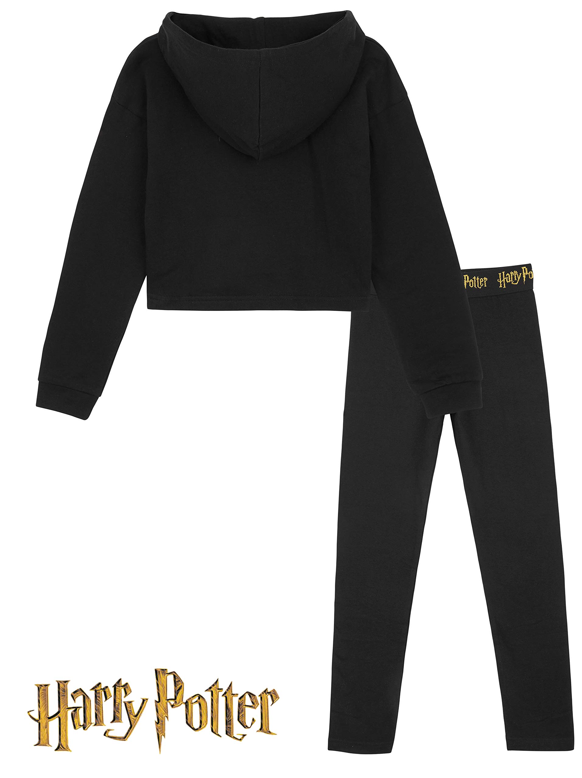 Harry Potter Felpa Corta con Cappuccio per Bambina E Ragazza E Leggings in Cotone 6-14 Anni, Abbigliamento Ufficiale, Magiche Idee Regalo