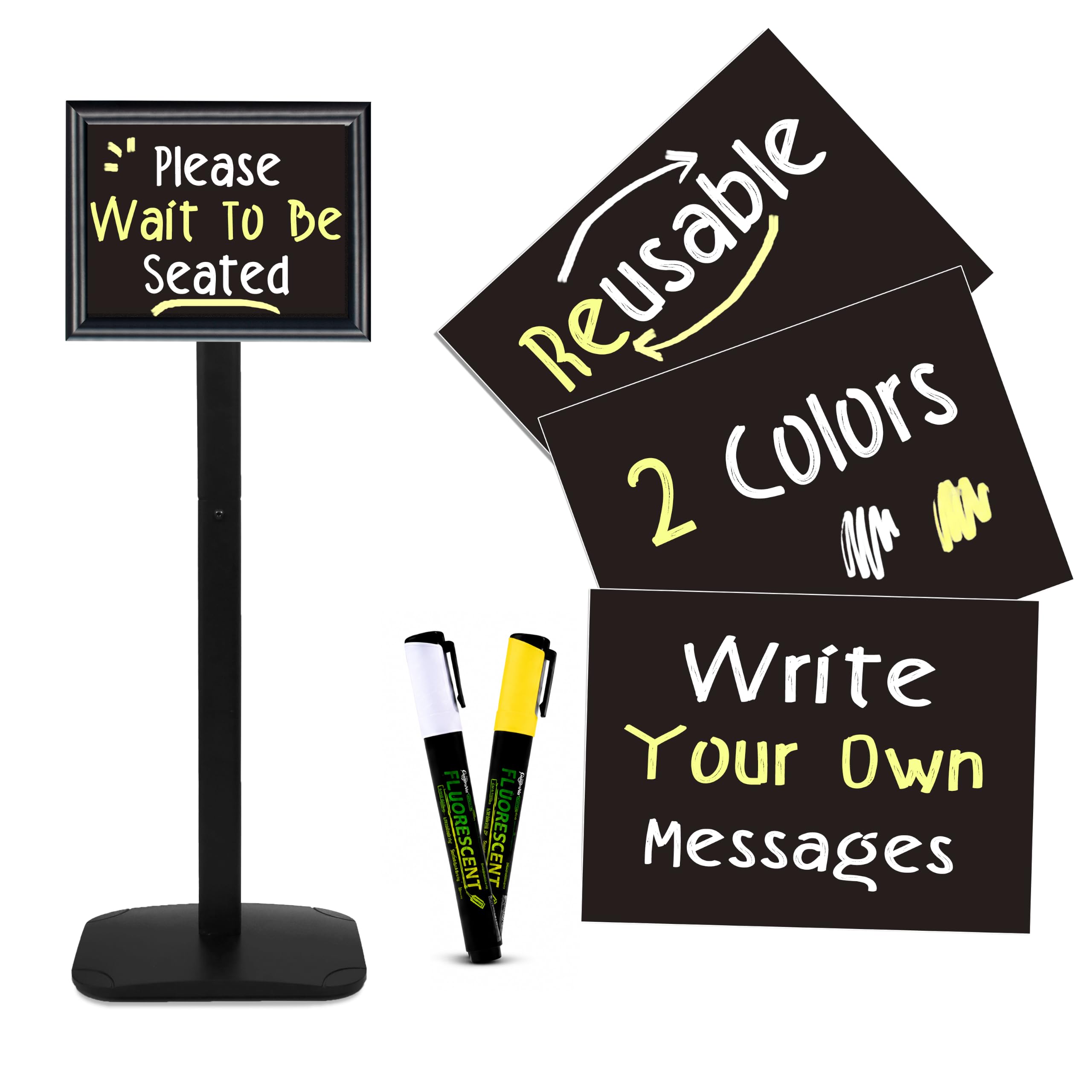 Présentoir pour affiche « Please Wait To Be Seated », format A4, noir