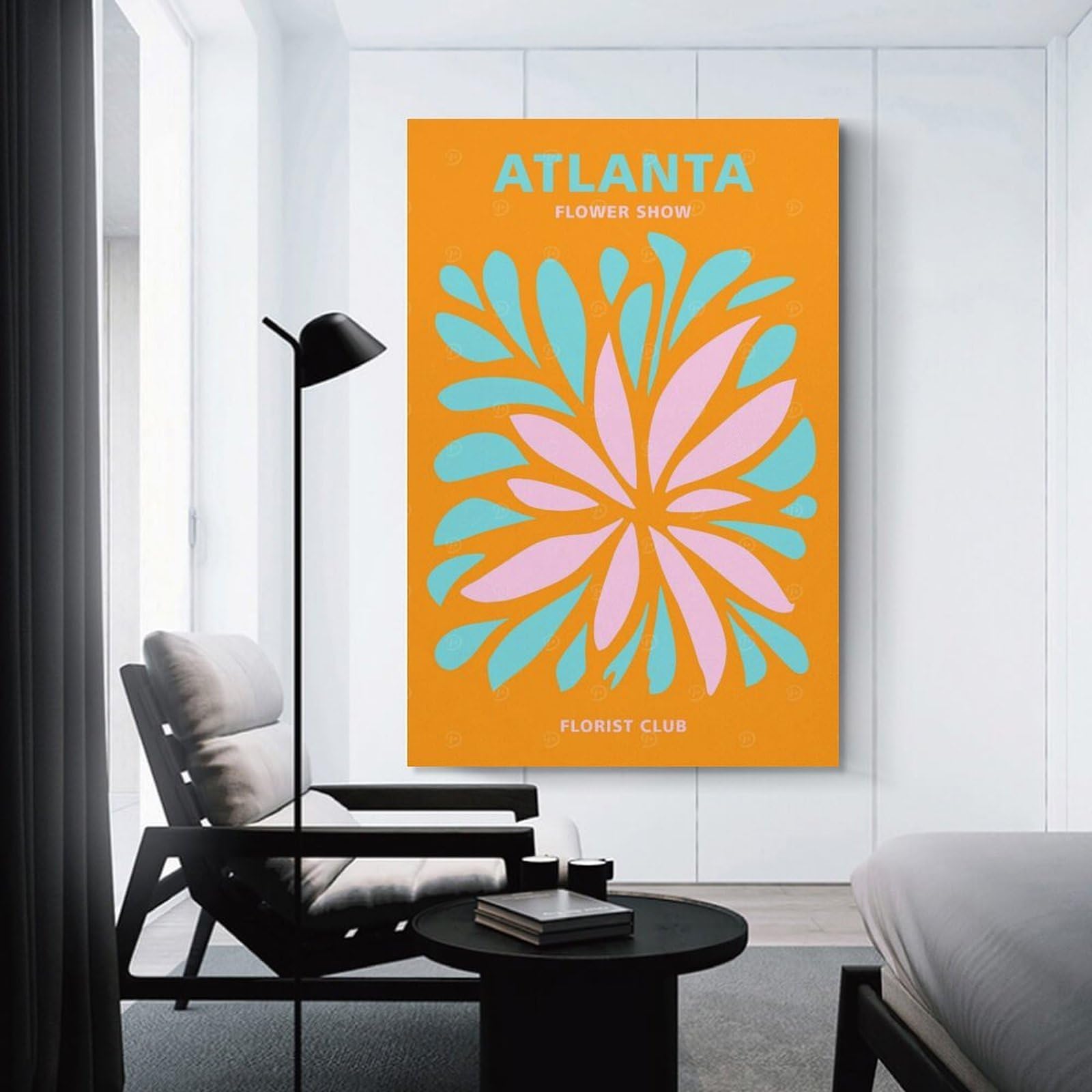 Junmoney Canvas Wall Decor Atlanta Florist Club, 20x30inch(50x75cm), for Flats, Guest Rooms Or Compact Rooms, A Simple Refresh for Blank Walls