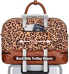 IBFUN Weekender Bag for Women, Large Overnight Bag Canvas Travel Duffel Bag Carry On Tote with Shoe Compartment 21" 3Pcs Set