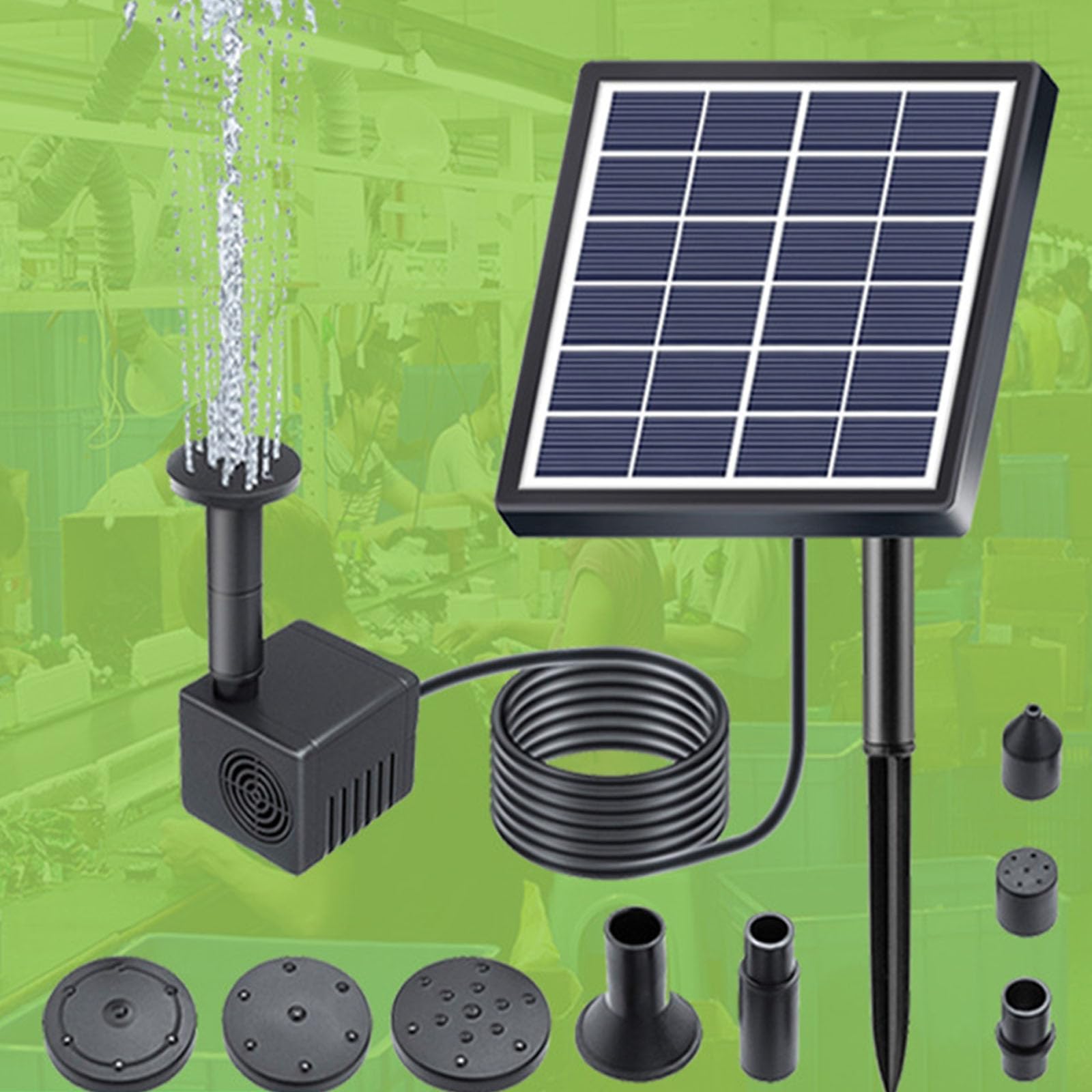 Pompe per fontana solare 1.5W/5W Pompe ad acqua ad energia solare 150L/H Ugello spruzzatore regolabile per fontana stagno all'aperto ornamenti da giardino solari
