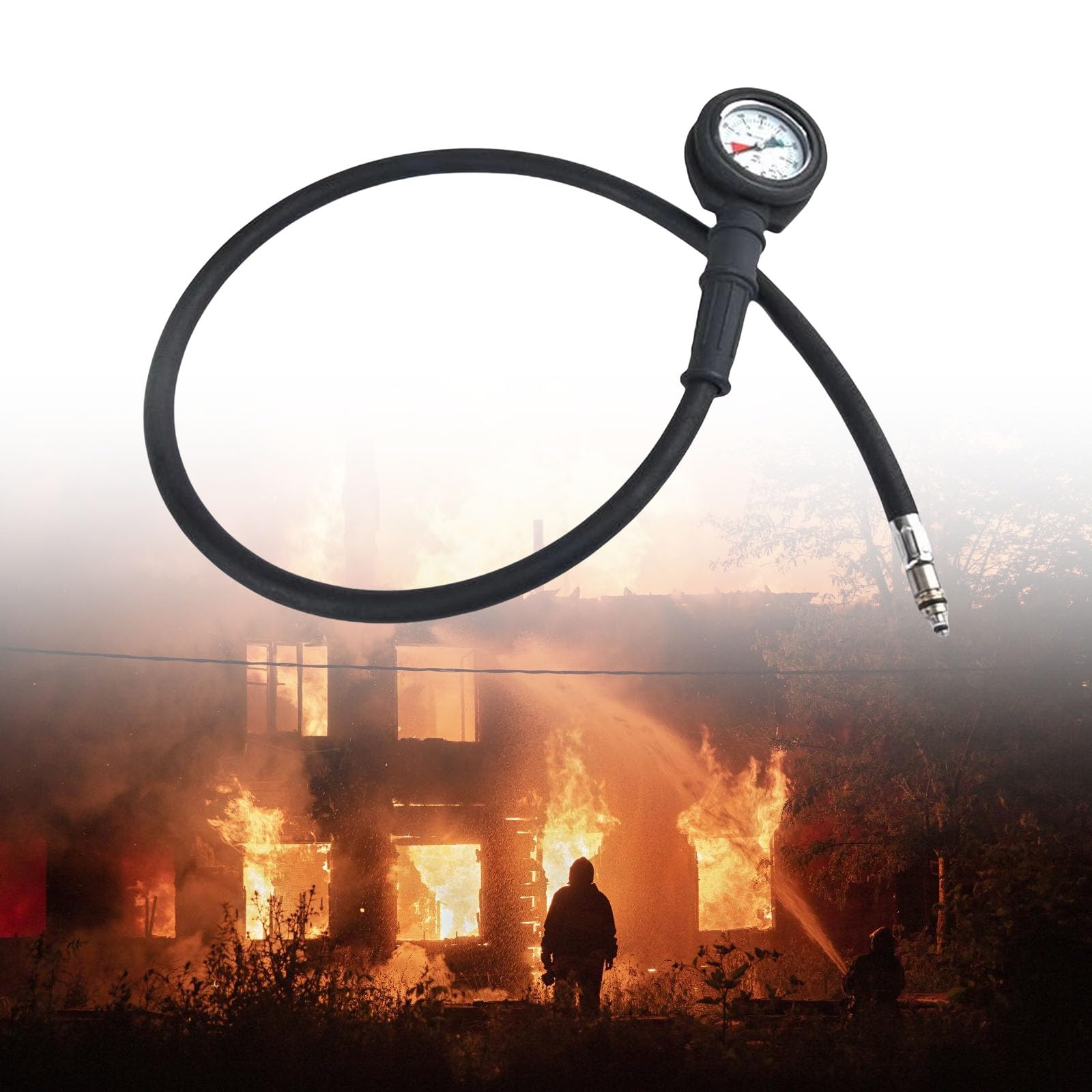 Medidor de presión de respirador de aire profesional, equipo de de 0-400Bar, probador de presión de aire, equipo de extinción de incendios