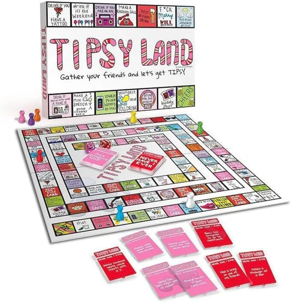 Tipsy Land Board Game,Drinking Party Board Games,Unique Spaces for