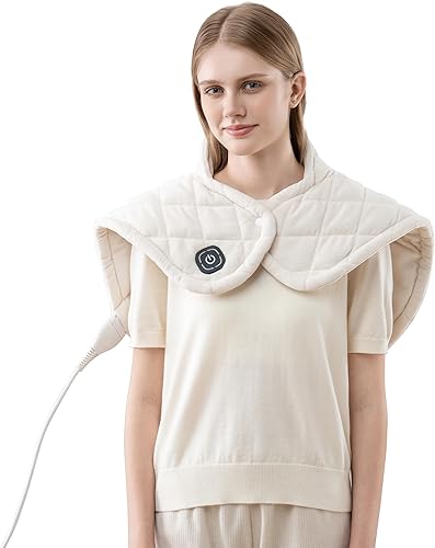 Miniatura 1 de Berkshire Blanket Almohadilla térmica con peso  Almohadilla térmica eléctrica de forro polar de gamuza sintética para aliviar el dolor de cuello,