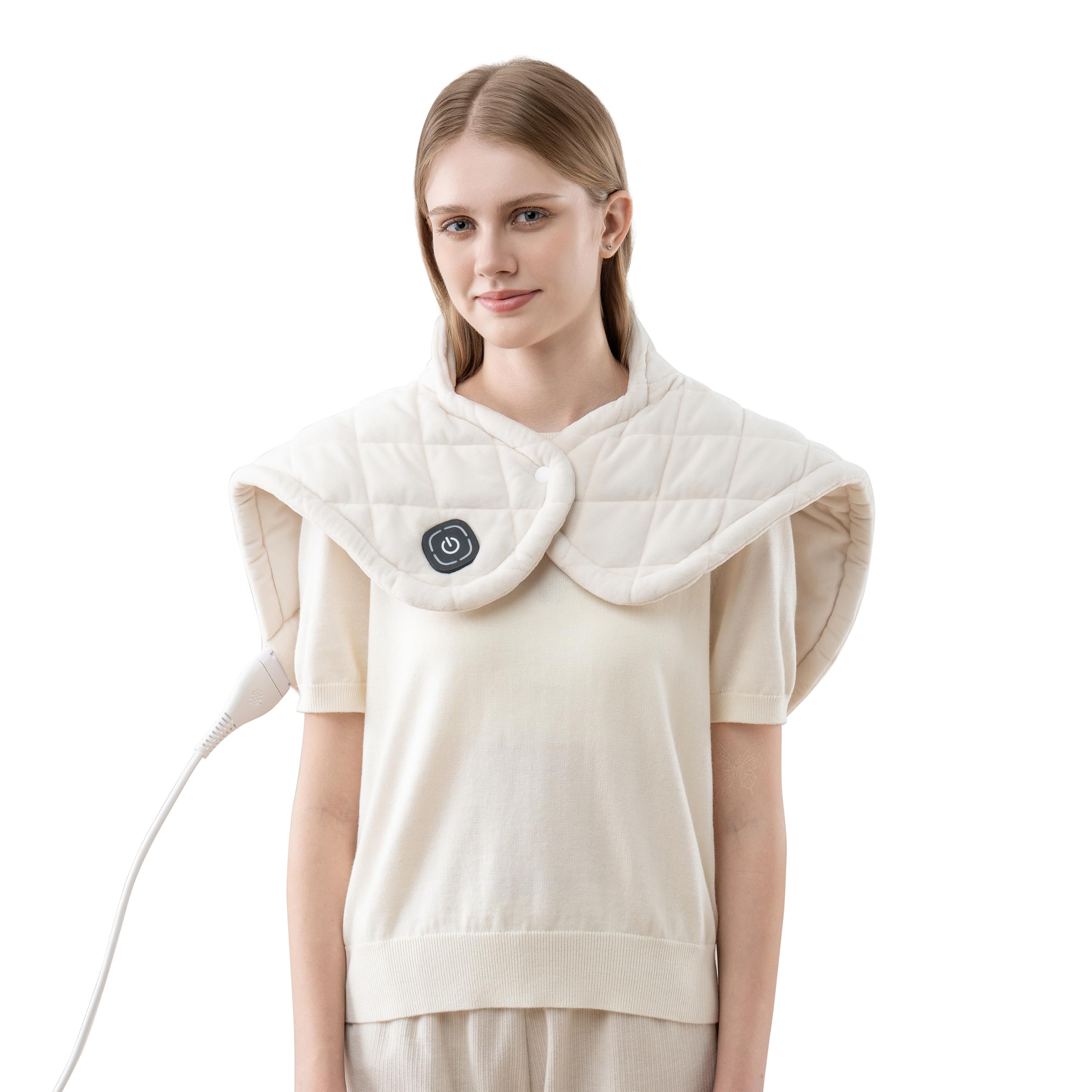 Berkshire Weighted Heating Pad – Faux Suede Fleece Electric Heat Pad for Neck, Shoulder & Back Pain Relief, 4 Heat Settings, Auto Shut-Off,