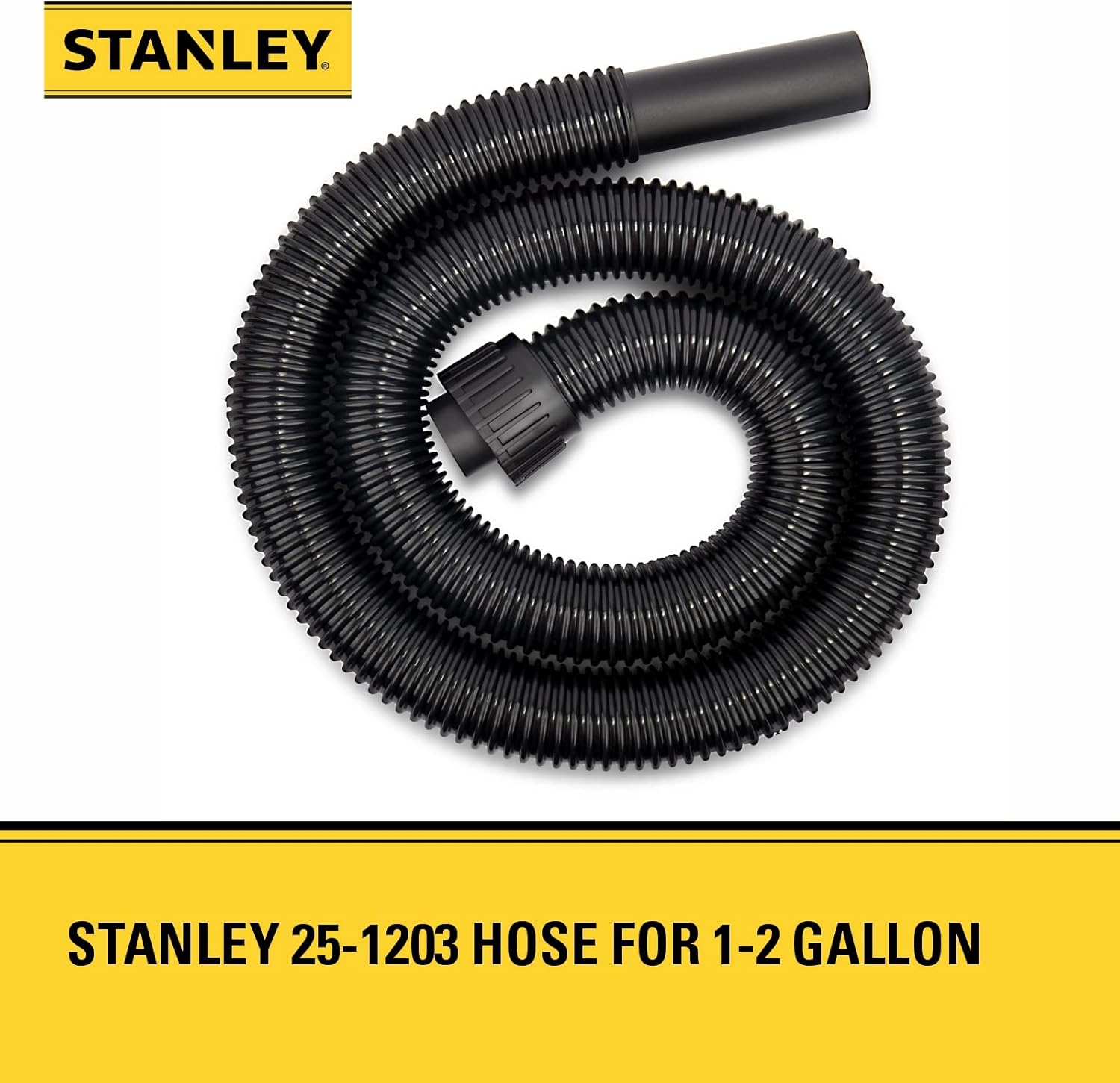 Stanley 25-1203 Wet/Dry Vacuum Hose 1-1/4 in, 4 ft Fit for 1-2 Gallon Wet/Dry Vacuum Cleaners, SL18125DC SL18125P SL18125P-1 SL18127P SL18134P,Black