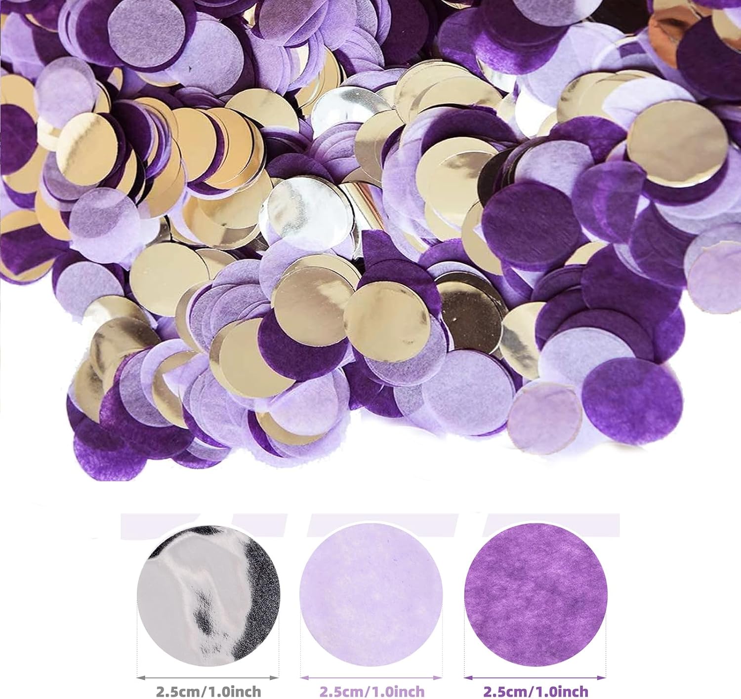 Purple Silver Confetti/Purple Birthday Party Decorations Centerpiece Table Party Decorations/Engagement Baby Shower/Wedding Purple Graduation 2026 image 4
