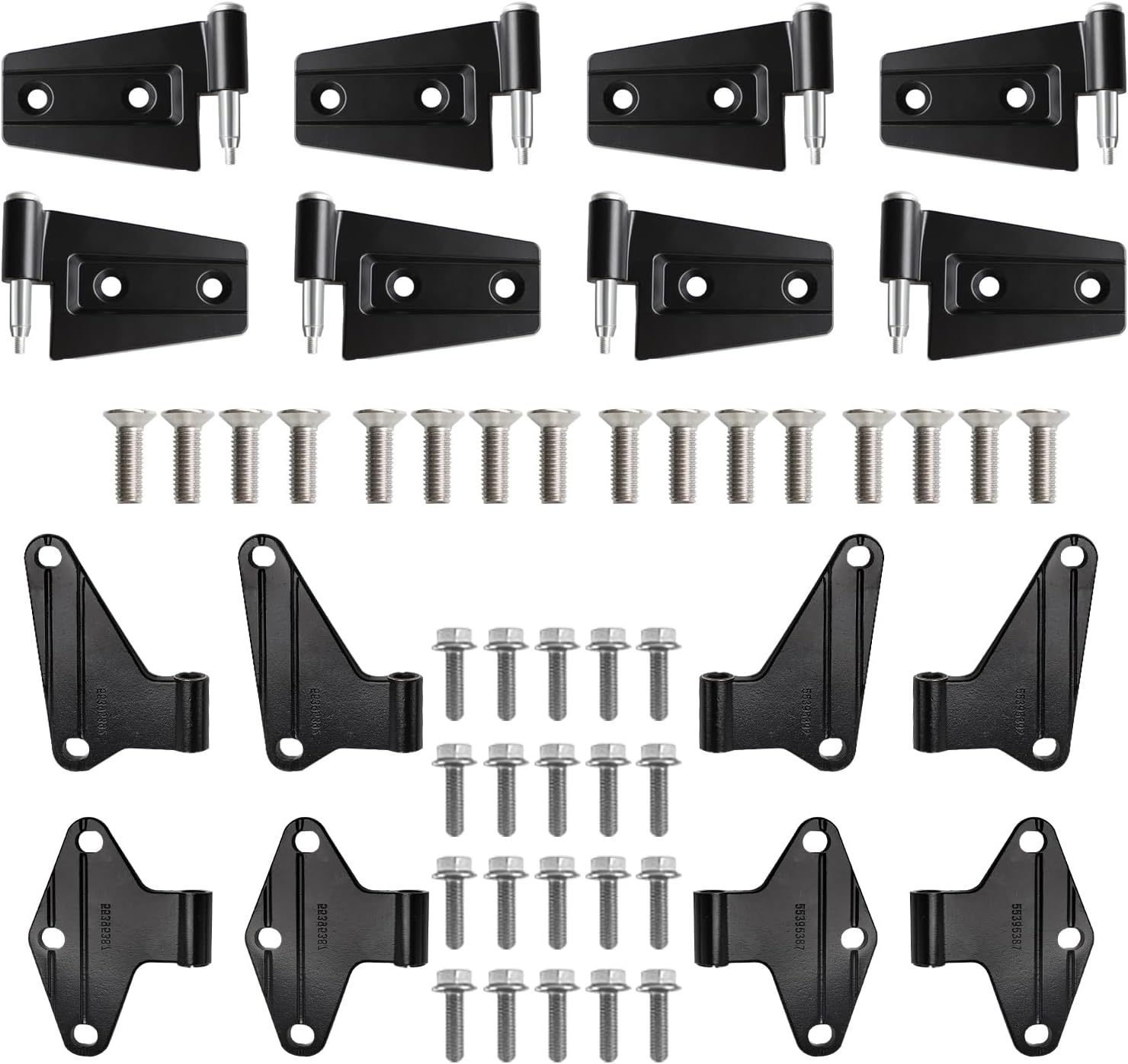 16PCS Body Door Hinge Sets Compatible with 2007-2018 Wrangl-er JK JKU Unlimited Inside & Outside Door Hinges