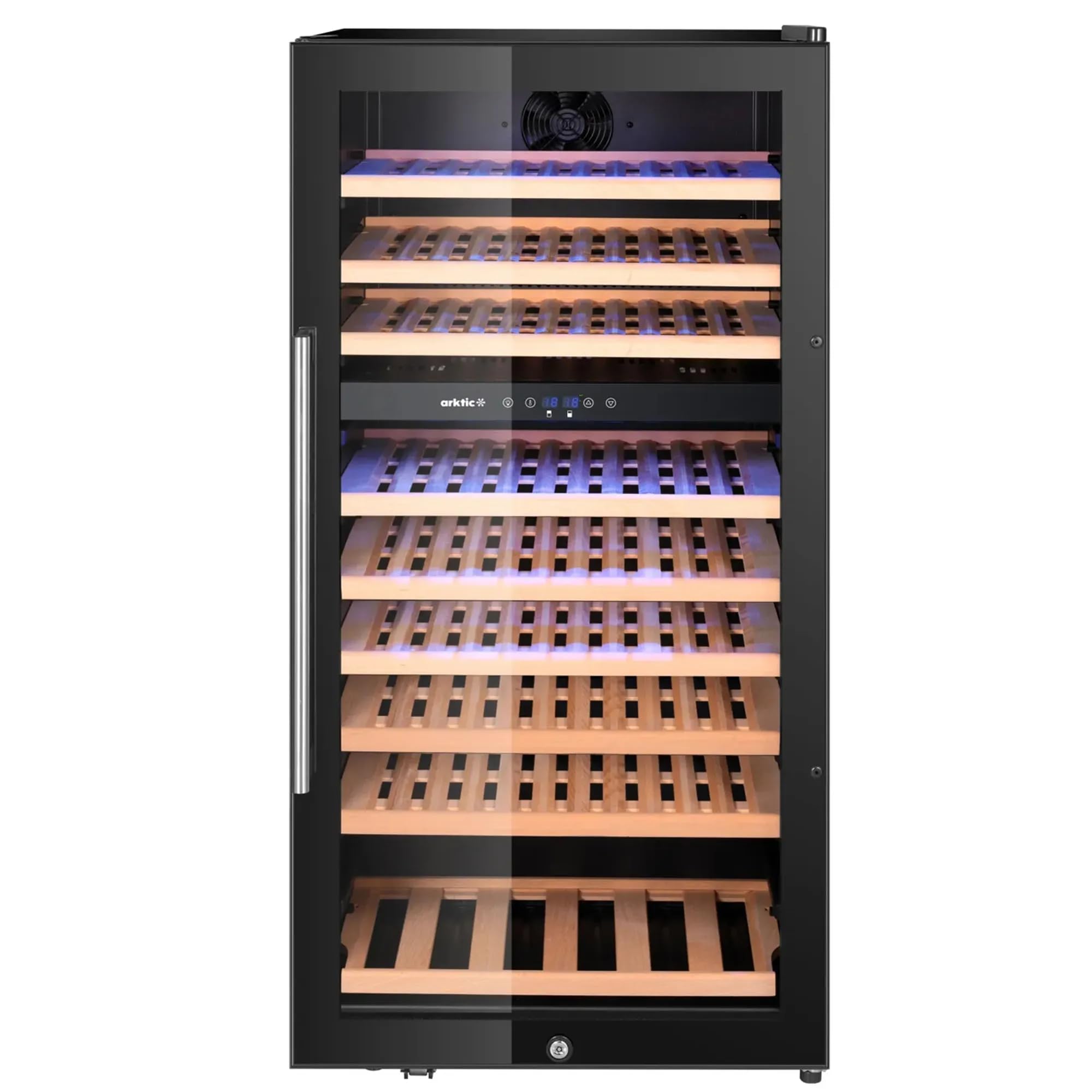 MBH - Vinoteca Profesional Doble Temperatura de 91 Botellas para Hostelería. Refrigerador de Vino con Control Digital y Puerta de Cristal para Bar y Restaurante (230 Litros)