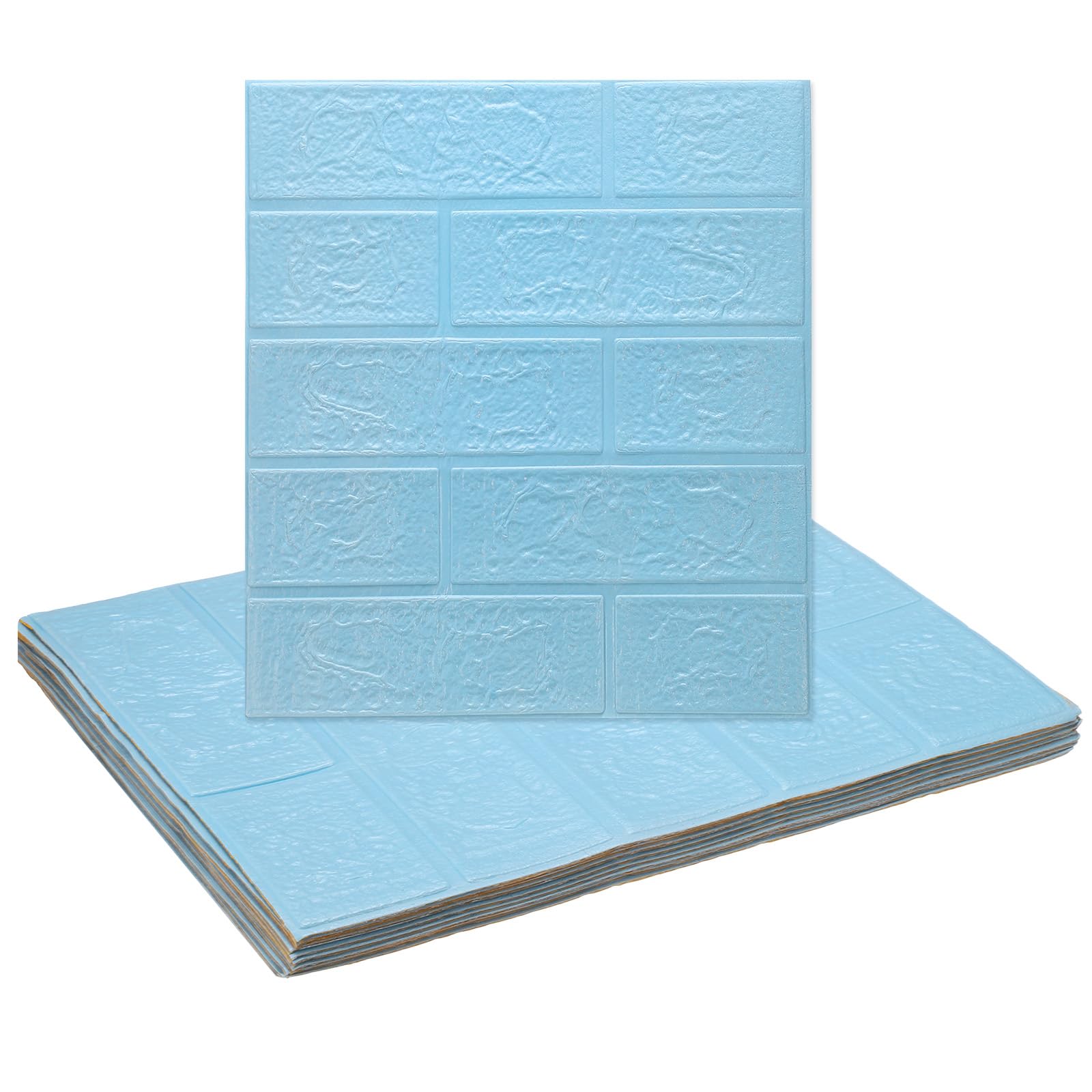 Paneles de pared 3D autoadhesivos de ladrillo azul para ducha