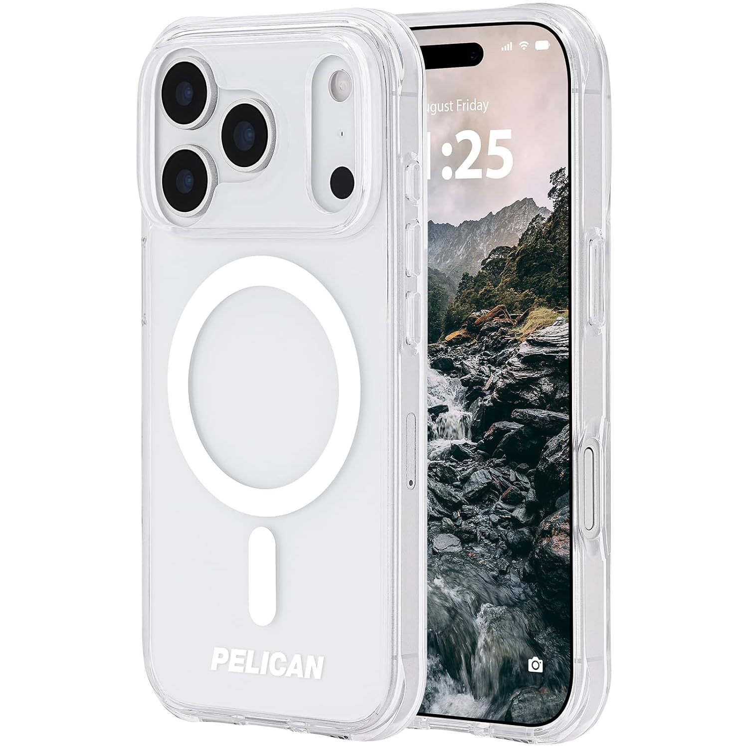 Pelican Ranger iPhone 17 Pro Case [Compatible with MagSafe] Rugged Magnetic Phone Case with 14ft Military-Grade Drop Protection – Heavy Duty Phone Cover for iPhone 17 Pro – Clear