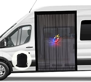 Plasă de insecte ZATOOTO pentru ușa mașinii, cu închidere magnetică centrală, protecție împotriva insectelor, pentru Mercedes Sprinter cu plafon mediu și înalt și Volkswagen Crafter