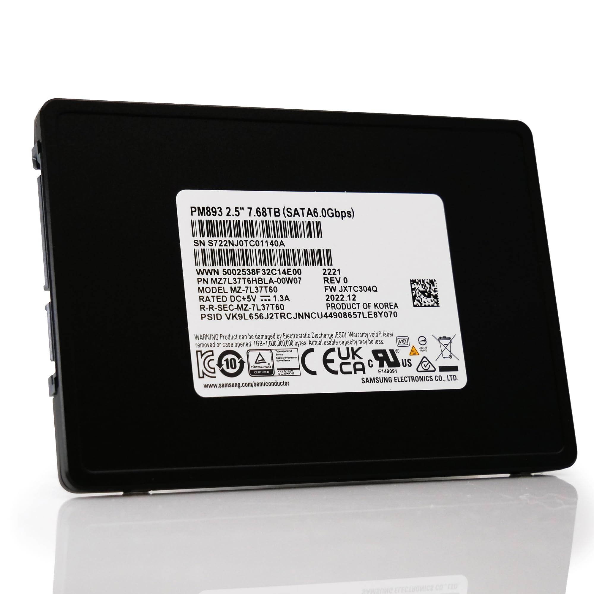 Amazon.com: Samsung PM893 7.68TB SATA SSD MZ7L37T6HBLA 6Gb/s V6